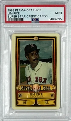 Jim Rice 1983 Perma-Graphics Super Star Credit Cards PSA 9 (MINT) Baseball Card - Image 1 of 2