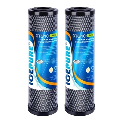 1 Micron 10" x 2.5" Whole House CTO Sedimen Water Filter Fit DuPont WFPFC8002 - Image 1 of 4