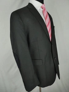 Joseph Abboud Talla XL Lana Marrón Negro Espiga Abrigo Deportivo Chaqueta Gamuza Codo - Imagen 1 de 16