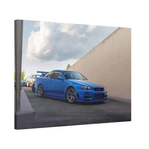 Nissan R34 GTR High Resolution Museum Quality Horizontal Canvas Print #027 - Picture 1 of 10