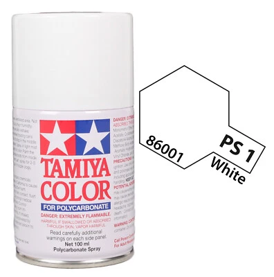 Tamiya 86001 PS-1 White Polycarbonate Lexan RC Spray Paint 100ml - US - Image 1 of 2