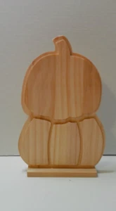 Target Mondo Llama Halloween Craft Raw Wood Routed Stacked Pumpkin Free Standing - Picture 1 of 3