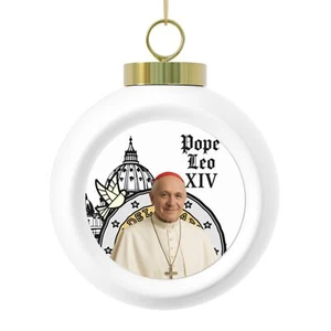 Pope Leo XIV Personalized Christmas Ball Ornament, Holiday Decoration - Picture 1 of 9