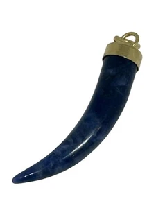 Sodalith Hornform Anhänger Charm Silberfarben - Bild 1 von 6