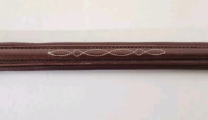 Stubben Fancy Stitch Padded Bridle Browband White Thread Havana 15" NWT - Picture 1 of 4