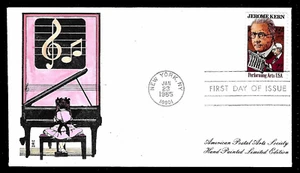 2110 22c Stamp (1985) THE JEROME KERN FDC HAND PAINTED FROM DRC CACHETS - Picture 1 of 1