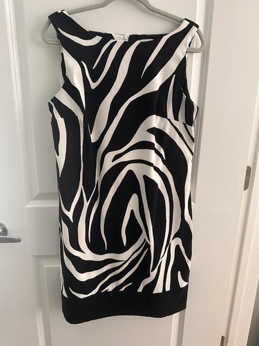 Abito donna ALYX 12 senza maniche bianco e nero zebrato stampa animalier elasticizzato tubino