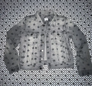 Gap Kids Girls Long Sleeve Gray Jean Denim Button Up Stars Jacket Sz XL Plus - Picture 1 of 7
