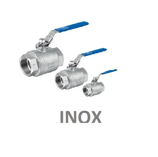 VALVOLA A SFERA ARRESTO F F LEVA INOX LUCCHETTABILE 1/2" 3/4" 1" - Immagine 1 di 1