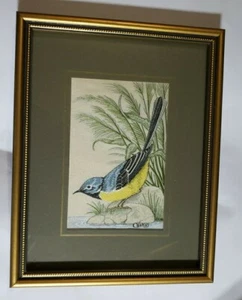 Cash's Woven Silk Picture Grey Wagtail with box and information sheet - Picture 1 of 10