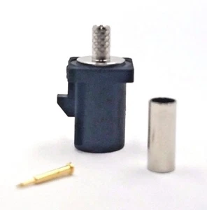 10 Stück Fakra gerade Stecker Crimp für RG174 Schlüssel Code: A (schwarz) - Bild 1 von 7