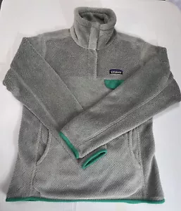 Patagonia Damen Fleecepullover grau grün Langarm 1/4 Druckknopf Größe S - Bild 1 von 9