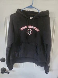 VTG Independent Trucks Hoodie Womens Medium Black Fade Thrash Skate Y2K Logo - Picture 1 of 7