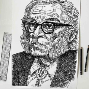 Obra de arte original ISAAC ASIMOV, Trilogía de la Fundación, I Robot, Ciencia Ficción, escritor de novelas - Imagen 1 de 7