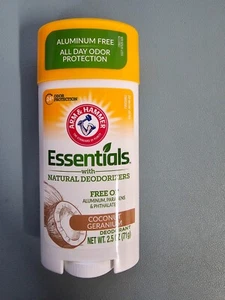 3 PACK ARM & HAMMER Essentials Deodorant Natural Deodorizers - Coconut Geranium - Picture 1 of 1