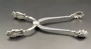 Georg Jensen Sterling Silver Acorn Pattern Ice Tongs Great Condition No Monogram - Picture 1 of 12