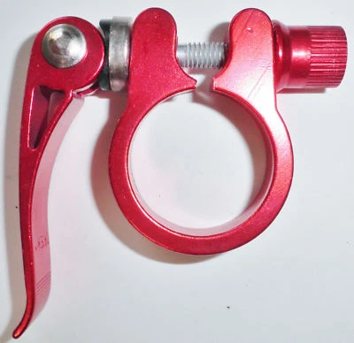 ABRAZADERA TIJA DE SILLÍN BICICLETA LIBERACIÓN RÁPIDA ROJA 1 1/8" PIEZAS BICICLETA 45-1 Foto 1 de 4