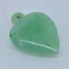 Pendentif cœur en jade vert néphrite 15 ct 21,6 x 15,7 mm pierre précieuse naturelle lâche cabine