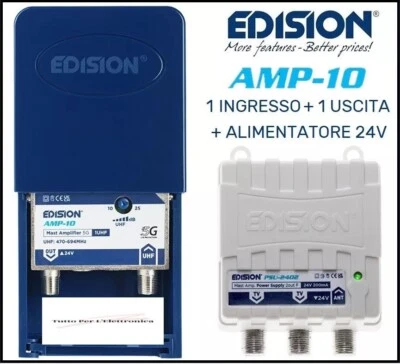 Amplificatore di Segnale Antenna Tv Digitale Terrestre DVB-T2 Da Palo UHF 25db - Immagine 1 di 4