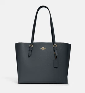 NWT COACH 1671 MOLLIE DENIM/GOLD LEATHER LARGE TOTE SHOULDER BAG HANDBAG - Picture 1 of 5