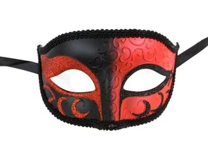Men's Venetian Masquerade Mask Purple Silver Black Green Blue Red White Gold - Picture 1 of 10