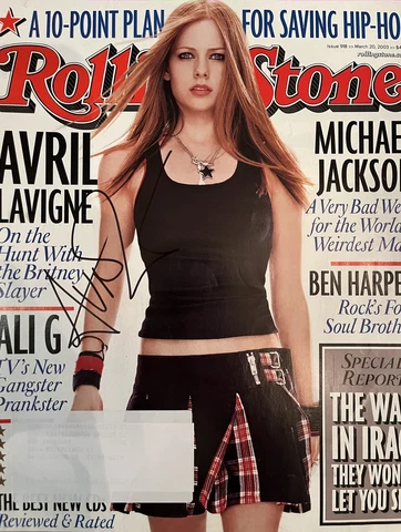 Avril Lavigne signed ROLLING STONE magazine Cover