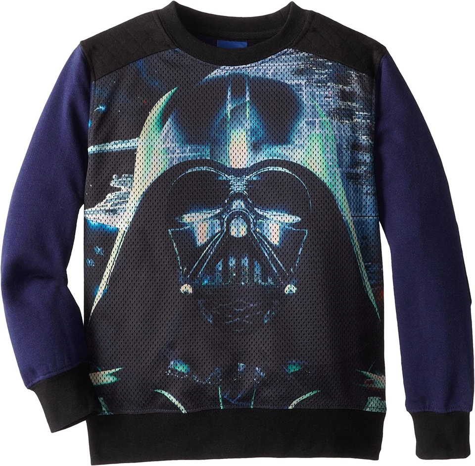 Star Wars Bad Dad Little Boys' Sublimated Mesh Crew Neck Sweatshirt, 4 - Image 1 of 2