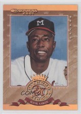 2001 Donruss All-Time Diamond Kings Sample Studio Series Hank Aaron #ATDK-8 HOF