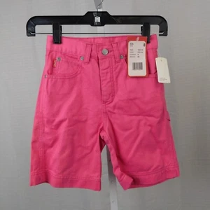 Girl's Vintage 90s NOS Colored Denim Esprit Carpenter Jean Shorts 8, Pink #7069 - Picture 1 of 8