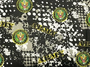 Tina Scrap 9"x21" US Army American USA Eagle Star US Military Cotton Fabric - Picture 1 of 2