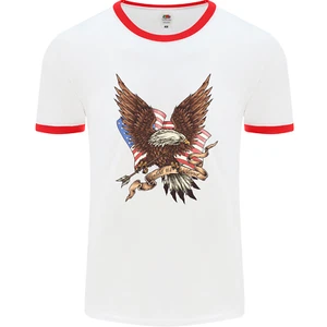 USA Adler Flagge Amerika patriotisch 4. Juli Herren Ringer T-Shirt - Bild 1 von 9