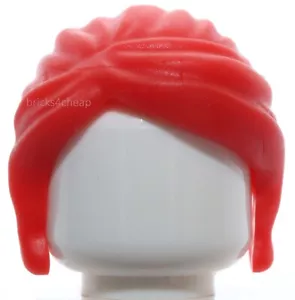 Lego Red Mini Doll Hair Friends Long Ponytail Side Bangs Hole on Top - Picture 1 of 3