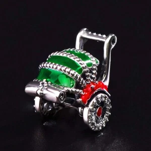 Cionondoli Natale S925 Argento Ciondolo Perline Pendente Per Bracciale Bracciale Catena Serpente - Foto 1 di 2
