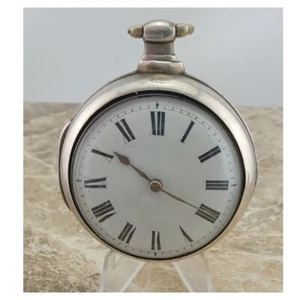 Napoleonische Silber Verge Fusee J. Dewin of London Paar Gehäuse Taschenuhr 1815 - Bild 1 von 24