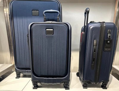 NEW Tumi V4 Expandable FRONT POCKET 4 Wheel Packing Suit Case - TEXTURED BLUE - Image 1 of 4