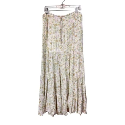 NWT Arizona Jeans Co Size Large Dainty Floral Cottage Fairy Maxi Skirt Split - Image 1 of 4