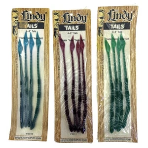 VINTAGE LINDY TAILS • THE LINDY TAIL • JELLY WORM SOFT PLASTIC FISHING BAIT x3 - Picture 1 of 4
