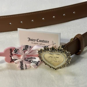 Cinturón JUICY COUTURE Talla L/XL Hebilla Corazón Tono Dorado Perlas Nuevo con Etiquetas Retro Moda Y2K - Imagen 1 de 5