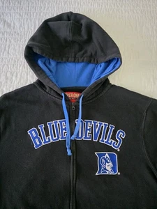 Duke Blue Devils NCAA Vintage Full Zip Basketball Black Hoodie Unisex XL - Picture 1 of 12