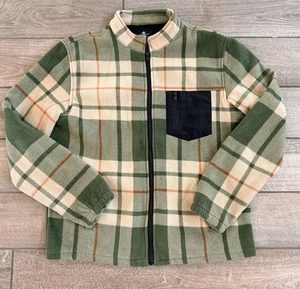 Craft + Flow Fleece Karo Full Zip Jacke Herren Medium Grün Braun Taschen - Bild 1 von 5