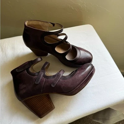 Dansko Marlene Mary Jane Block Heel Wine Brush br Leather Womens 9.5-10 /40 - Image 1 of 4