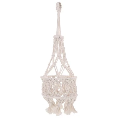  Macrame Lampshade Cover: Boho Woven Cotton Rope Light Shade For Pendant Lamp - - Image 1 of 4