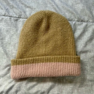 Gorro acanalado tejido en bloques de colores Maeve by Anthropologie talla única rosa tostado Foto 1 de 4