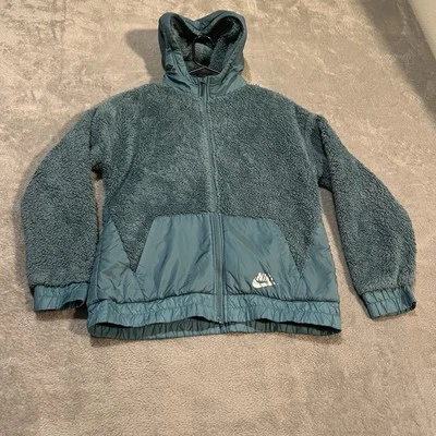 Nike Sportswear Jacket Youth XL Blue Winterized Sherpa Full Zip Hooded Coat - Image 1 of 4