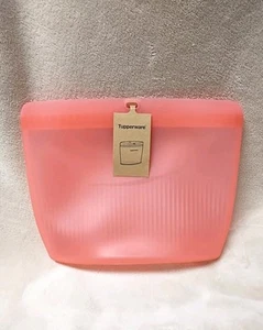 New Tupperware Ultimate Silicone XL Bag Pink Microwave/Freezer/Dishwasher Safe - Picture 1 of 7