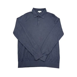 Polo uomo Reiss blu navy manica lunga taglia S misto lana - Foto 1 di 7