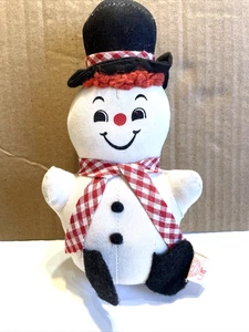 Vintage Knickerbocker Snowman Toy Stuffed Christmas Decoration - Picture 1 of 6