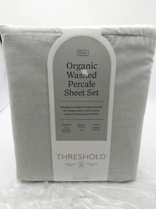 Threshold Organic Washed Percale Sheet Set Full Size - Picture 1 of 7