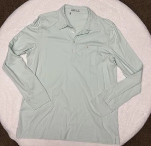 Polo Criquet uomo taglia XL verde salvia manica lunga cotone biologico piqué - Foto 1 di 12