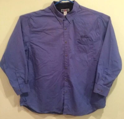 Camisa de algodón para hombre Jerzees Sioux Tools azul con botones informal trabajo LS 3XL Foto 1 de 4